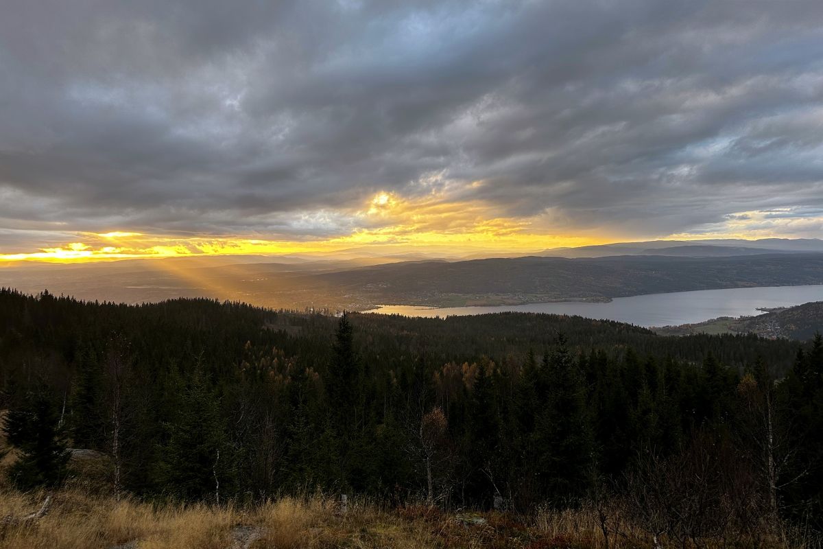 Utsikten fra Lamannshaugen i Jevnaker, oktober 2025
