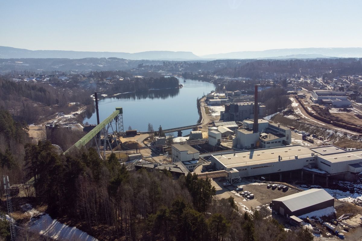 Dronebilde fra Treklyngen Industripark